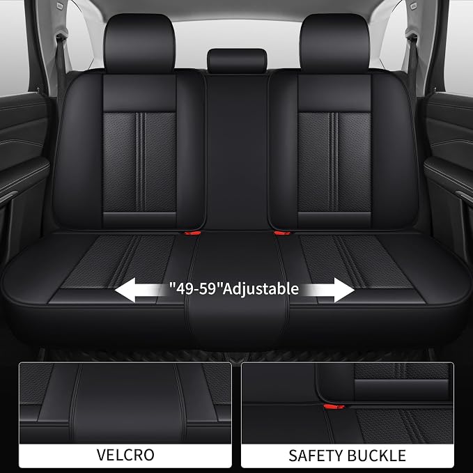 Car Seat Covers Full Set, Easy Install Luxury Leather Automotive Seat Covers - Image 4