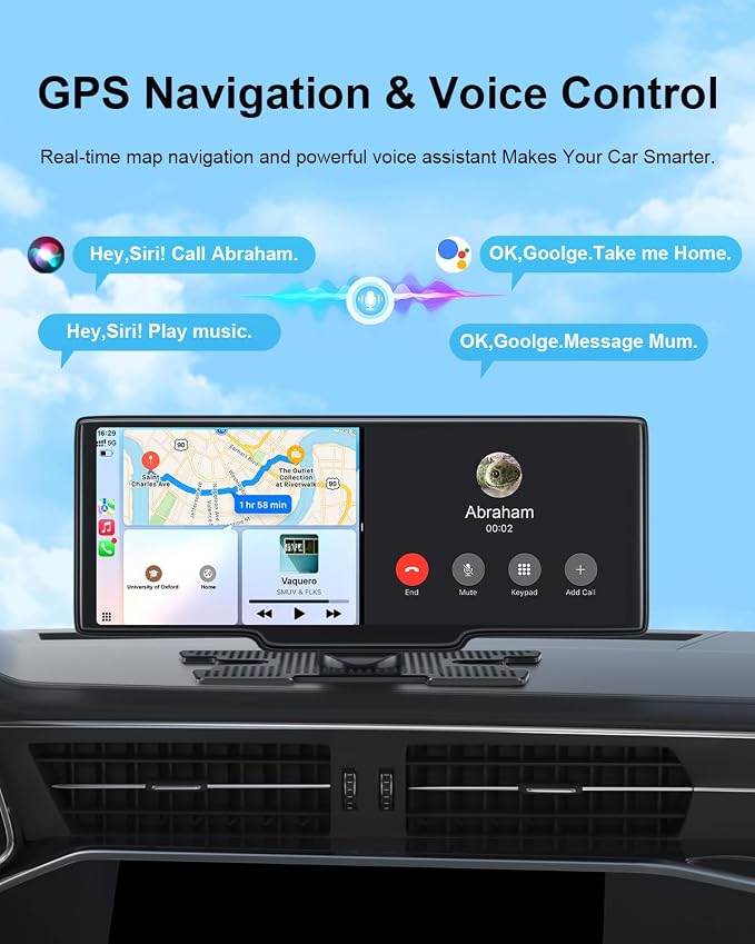 Portable Carplay Screen 10.26'' HD IPS Apple Carplay & Android Auto Screen - Image 4