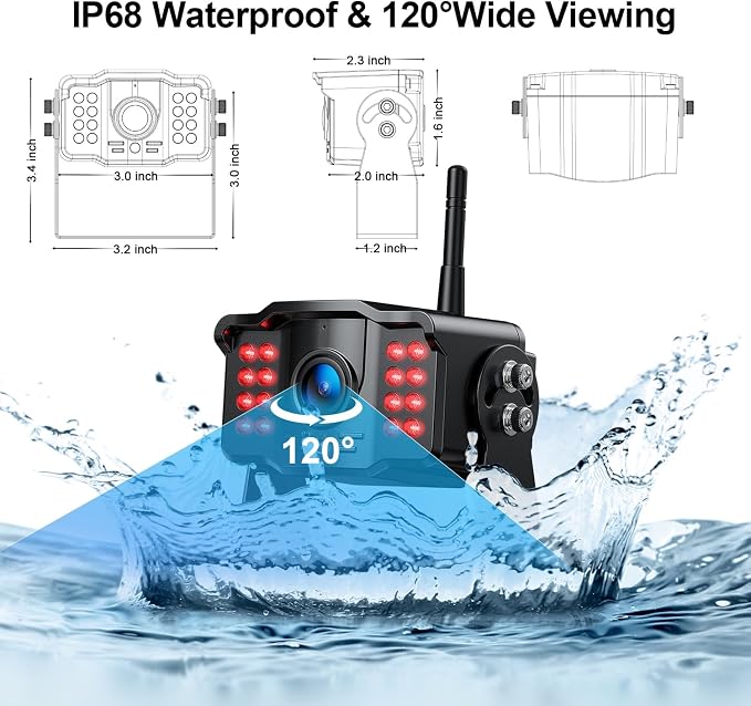 Fookoo HD 1080P 7-inch Wireless Backup Camera - Image 3