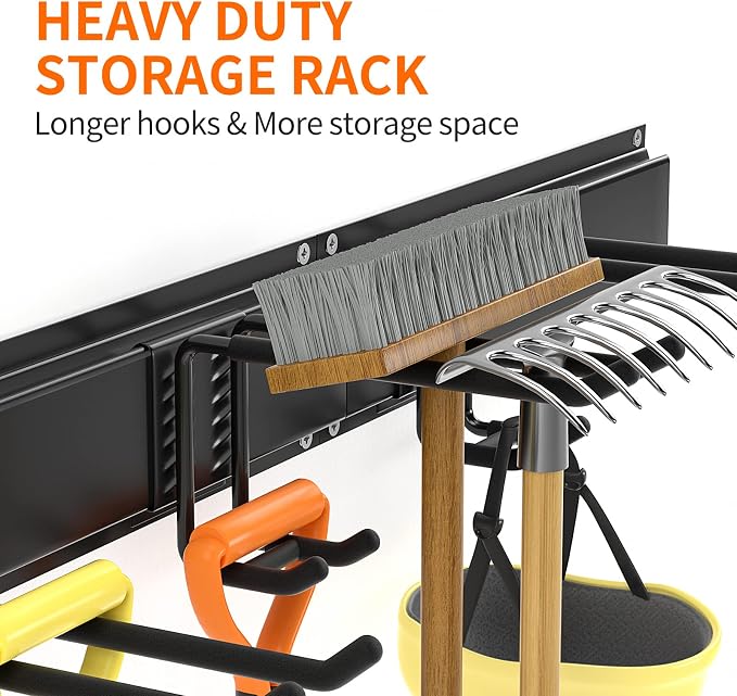 Garage Tool Organizer Wall Mount 11 PCS Garden Tool Organizer Adjustable Garage - Image 3