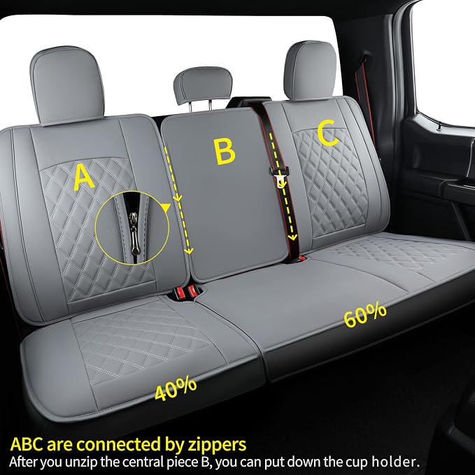 LUCKYMAN CLUB F150 Faux Leather Seat Covers Fit - Image 4