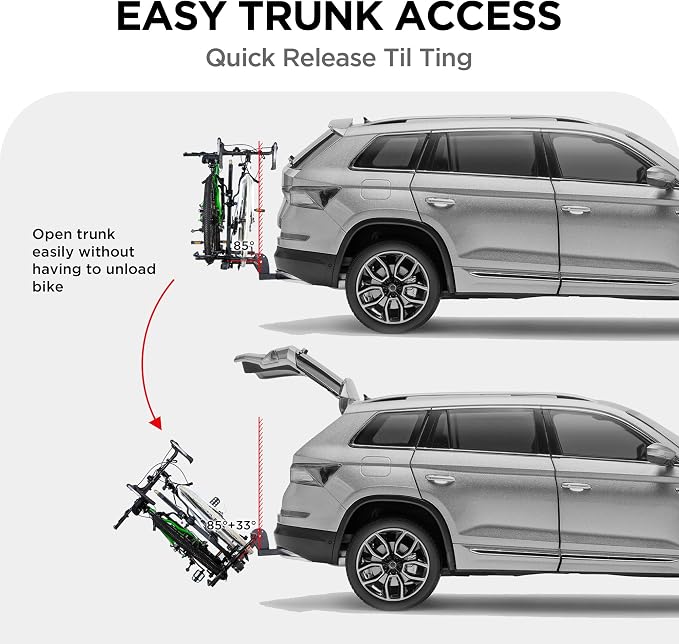 Young 200 lbs. Capacity Hitch Mounted 2-Bike Rack - Image 5