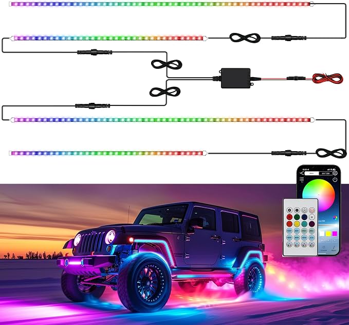 Underglow LED Lights for Cars 252 LEDs RGBI Neon Accent Strip Lights by EKENNOKING