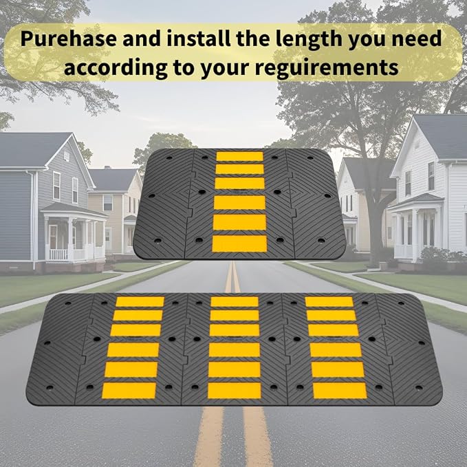 Speed Bumps for Driveway 35"x20"x2" Flexible Installation Connect Multiple - Image 4