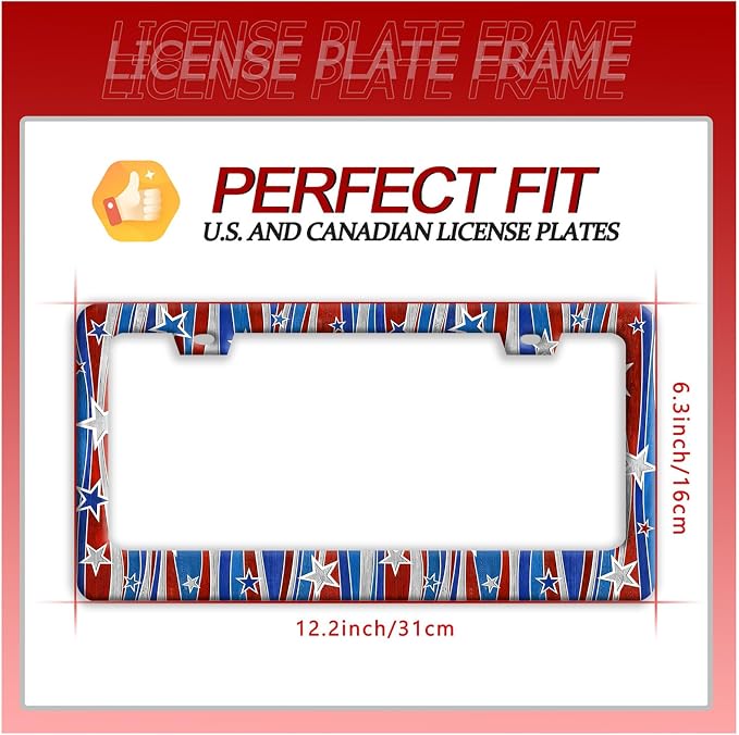 Personalized License Plate Frame American Flag License Plate Frames Funny Auto - Image 7