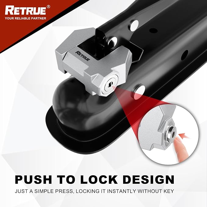 RETRUE Trailer Tongue Coupler Lock, Upgrade Trailer Cyberlock Extra Wide 1.2'' - Image 5