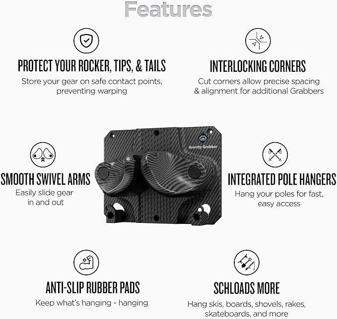 Ultimate Ski & Snowboard Wall Rack | Secure, Non-Slip Storage | Fits Any - Image 4
