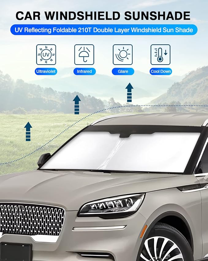 KUST Windshield Sun Shade for Lincoln Aviator Accessories 2020-2025 2026 Window - Image 2