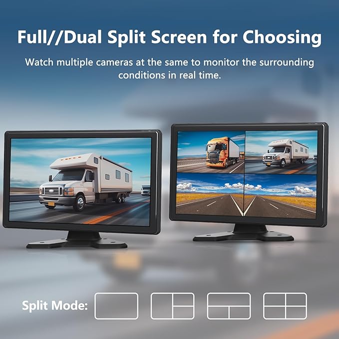 4 Channel Backup Camera System, Touchable 10.26 inch Monitor - Image 6