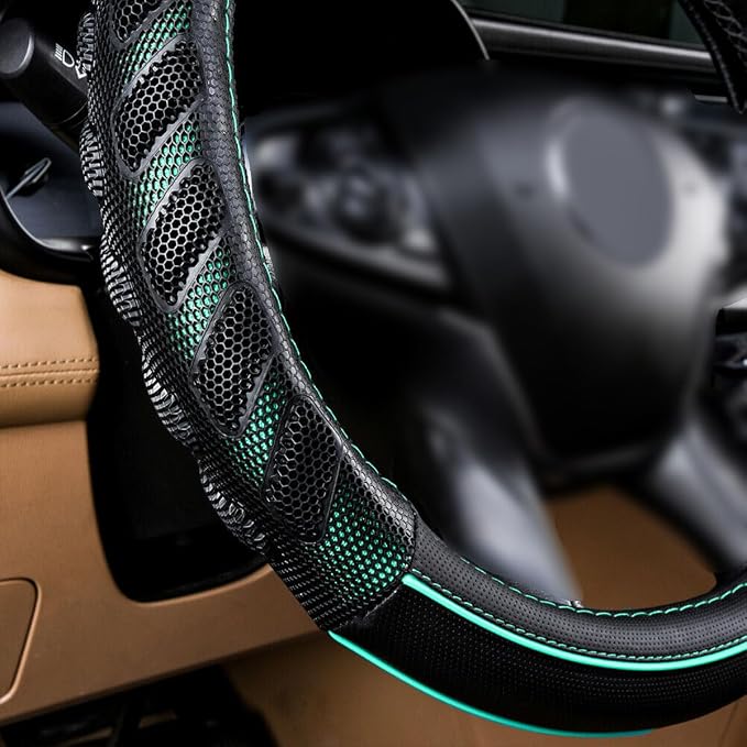Flying Banner car Steering Wheel Cover Faux Leather Massage Universal fit 3D - Image 2