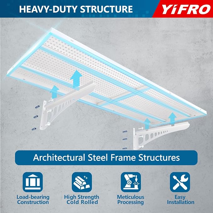 4-Pack 1.5x4ft Heavy Duty Garage Wall Shelving, 1000 lbs Load Capacity - Image 3
