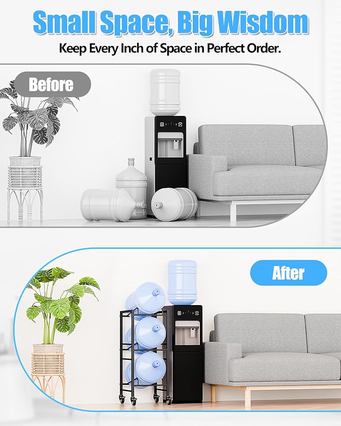 5 Gallon Water Jug Holder, Movable 3 Tier Heavy Duty Water Rack - Image 4
