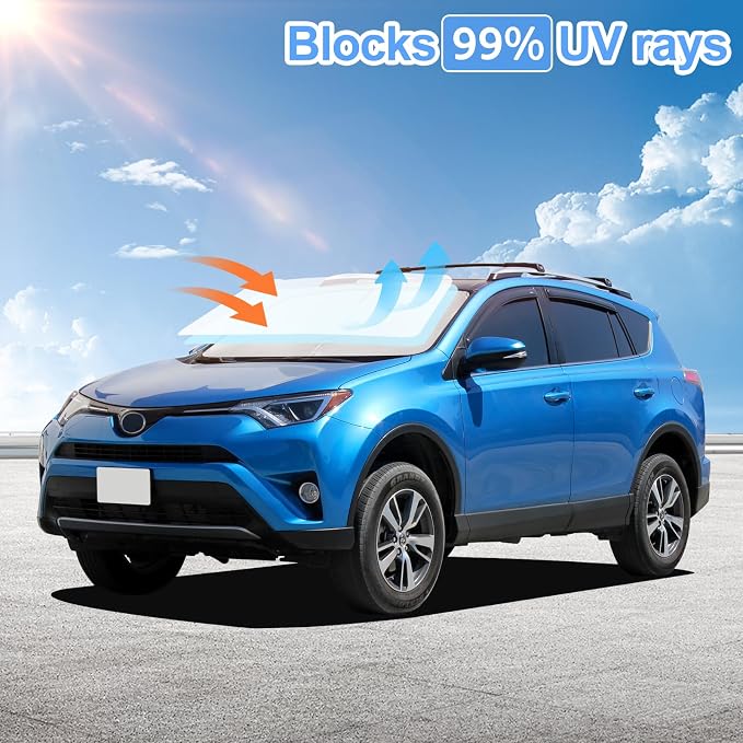 for 2025 Toyota RAV4 Sun Shade Sunshade Windshield Cover 4-Layers Front Window - Image 2