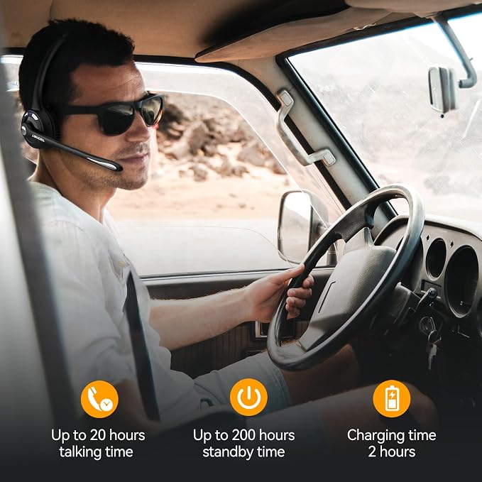 TECKNET Bluetooth Headset, Wireless On Ear Headphones - Image 5