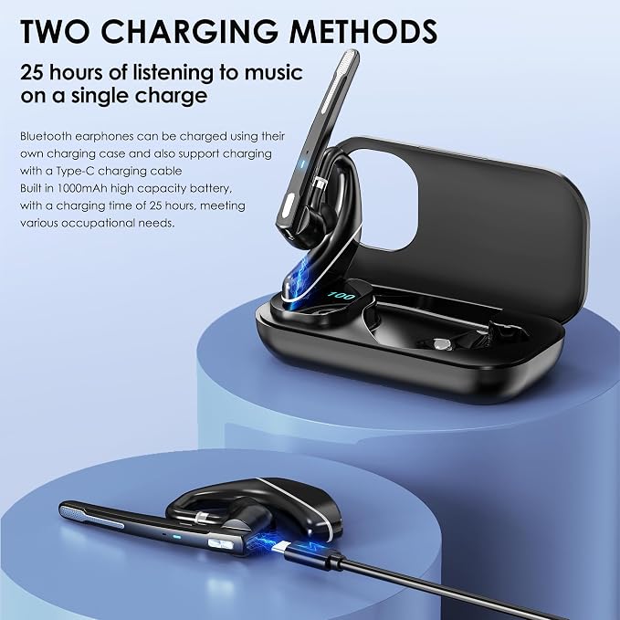 Bluetooth Headset V5.3, Wireless Earpiece - Image 3