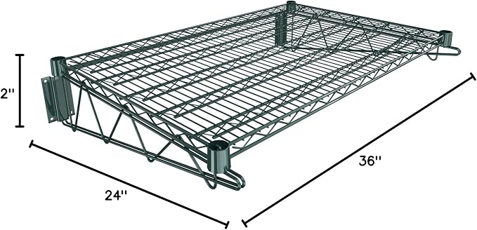24" x 36" Green Epoxy Wire Wall Mount Shelf - Image 3
