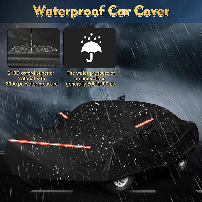 QUNSUNUS 6 Layer Car Cover for Ford Mustang 1964-1968 Waterproof All Weather - Image 4