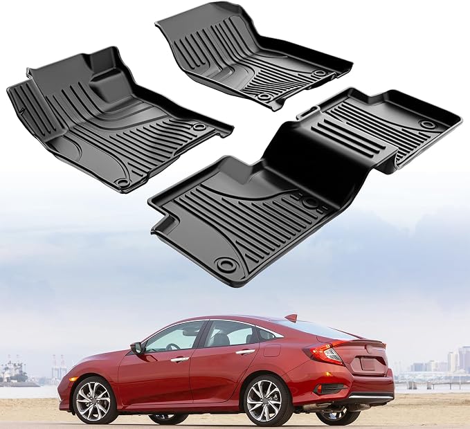 Floor Mats Fit for 2016-2021 Honda Civic Coupe/Sedan/Type R/Hatchback, TTX - Image 8