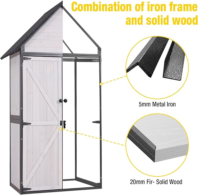 Outdoor Storage Shed, Vertical Wooden Tool Shed - Image 2