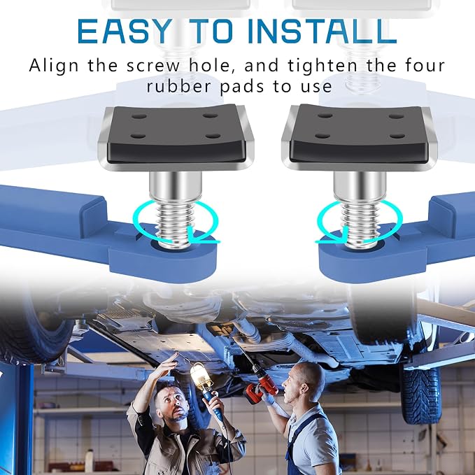4 Pack Truck Adapter for 2 Post Lift, Hot Dipped Galvanized Steel Lift Pads for - Image 4