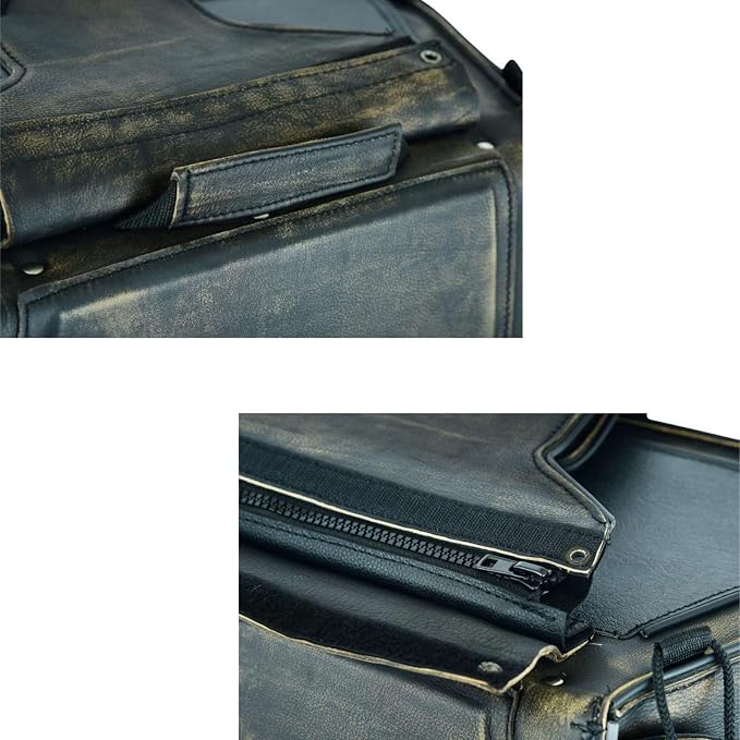 GARGOYLE BELLS Motorcycle Saddle Bags Genuine Leather Motorcycle Luggage Bag - Image 9