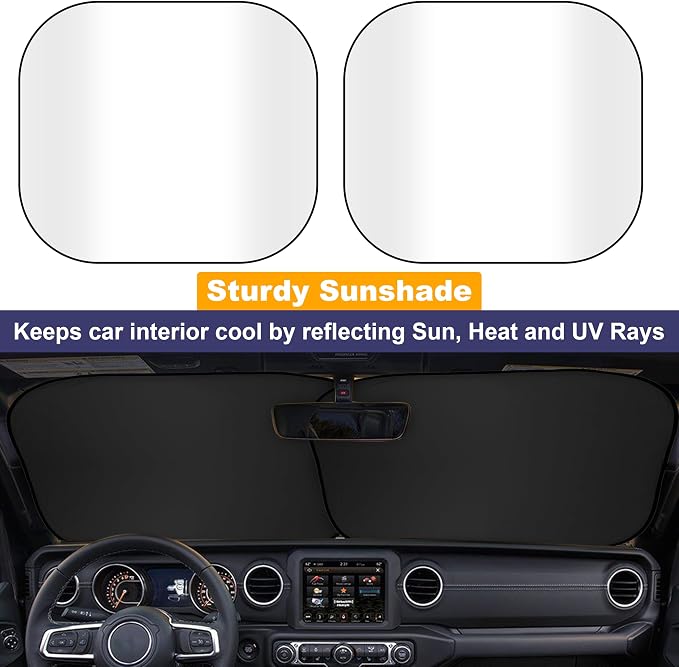 EcoNour 2-Piece Windshield Sun Shade - Image 2