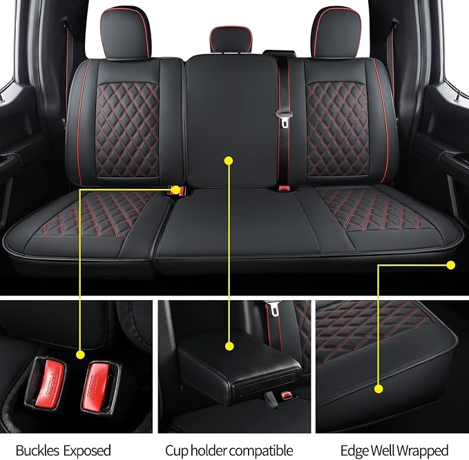 LUCKYMAN CLUB F150 Faux Leather Seat Covers Fit - Image 7