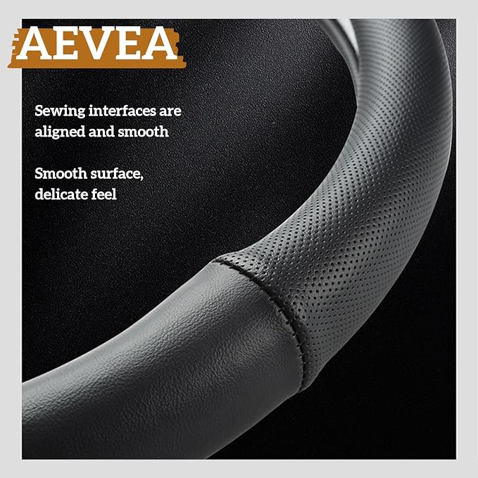 Cowhide Steering Wheel Cover Heat Resistant Anti-Slip Car Wheel Wrap Compatible - Image 5