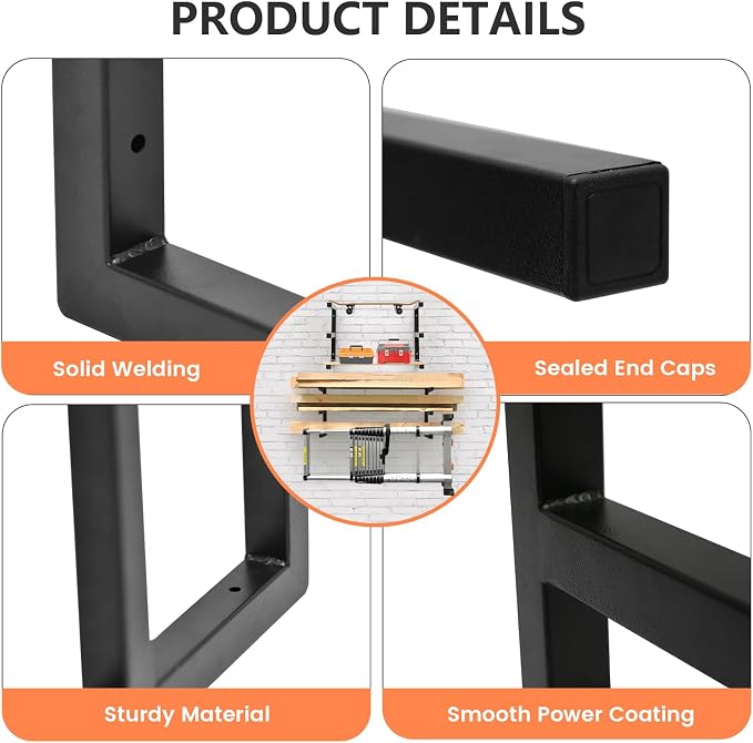 4 Pack Wood Organizer and Lumber Storage Rack Wall Mount, Heavy Duty Wood - Image 7