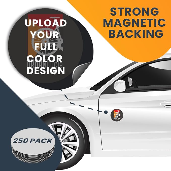 Magnet Me Up Customizable 30 Mil Round Magnet- 5”, 250 PK Weatherproof Car - Image 7