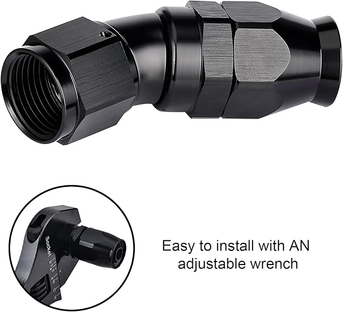 EVIL ENERGY 12AN 30 Degree PTFE One Piece Full Flow End Hose Fitting Aluminum - Image 6