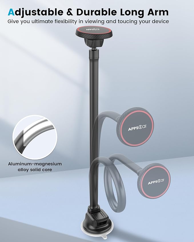 APPS2Car for Magsafe Car Mount Magnetic Phone Holder Upgraded 13-Inch Long Arm - Image 4