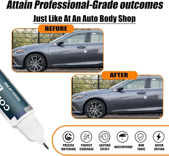 Cloudburst Gray Touch Up Paint for Lexus, Car Paint Pen Scratch Repair - Image 2