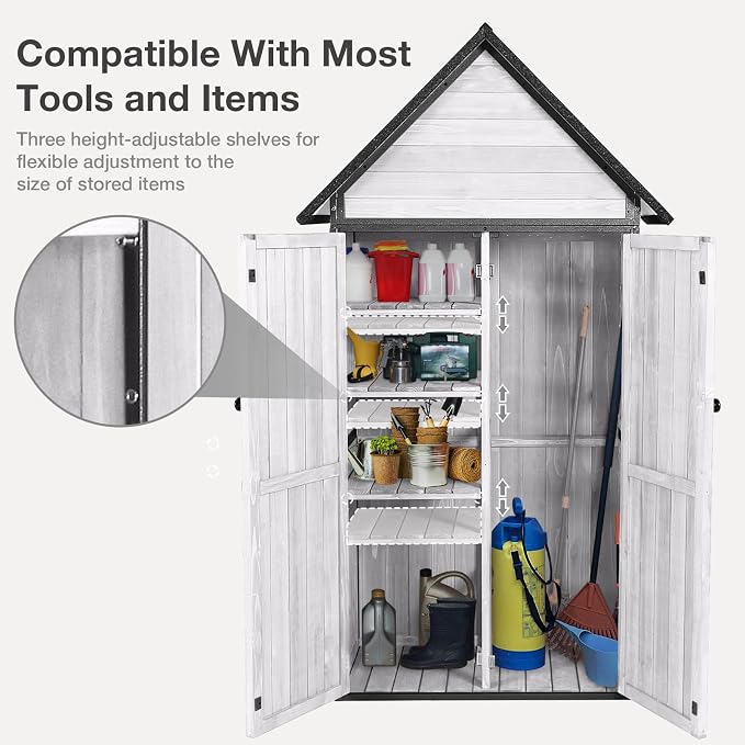 Outdoor Storage Shed with Floor and Waterproof Roof - Image 5