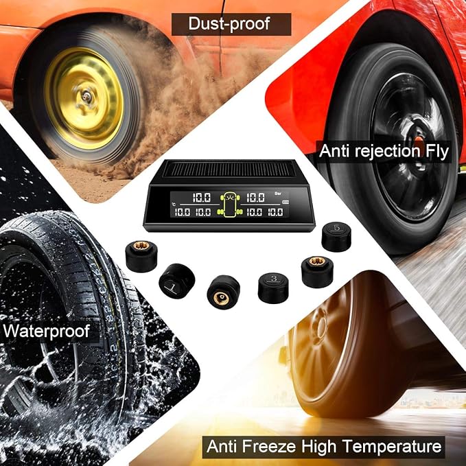 RV TPMS Tire Pressure Monitoring System, TS200 Solar Wireless TPMS - Image 6