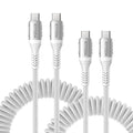 Coiled USB C to C Cable 3ft+6ft, Coiled USB C Cable by KIYODA