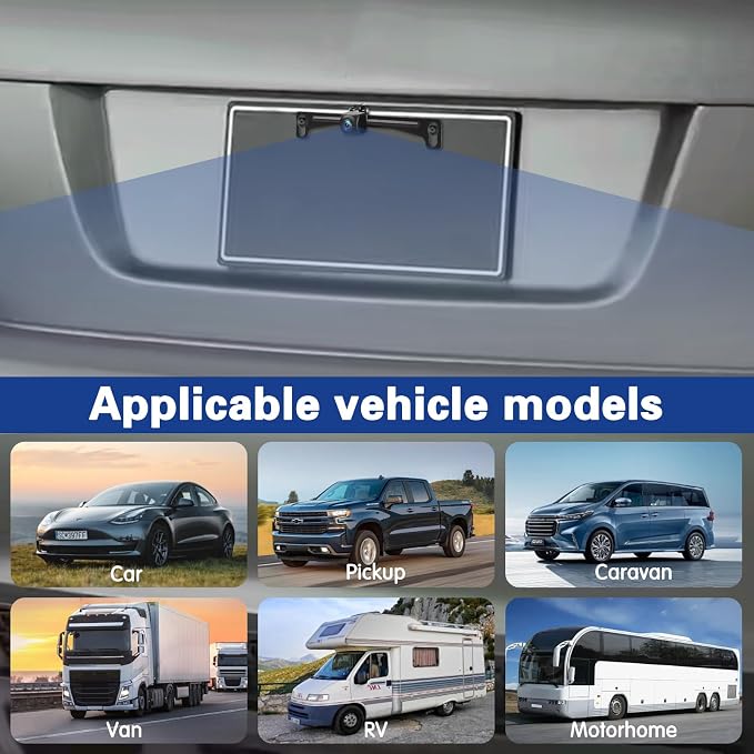 Kairiyard Backup Camera for Car, License Plate Back up Camera 170° Wide View - Image 9