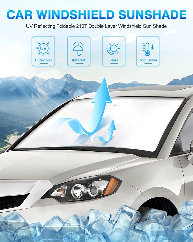 KUST Windshield Sun Shade for Acura RDX 2007–2012 Window Shade Sun Visor Cover - Image 2