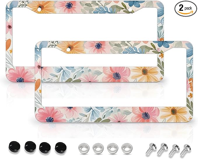 Flowers Floral License Plate Frames by LMUCYISYIS