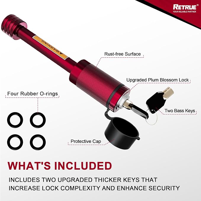 RETRUE Trailer Hitch Locks, 5/8" Locking Hitch Pin - Image 6