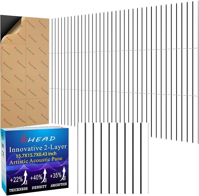 8 Pack 2-Layer Large Soundproof Wall Panels, 15.7 x 15.7 x 0.43 in Sound Proof by Staytunedforournewproduct
