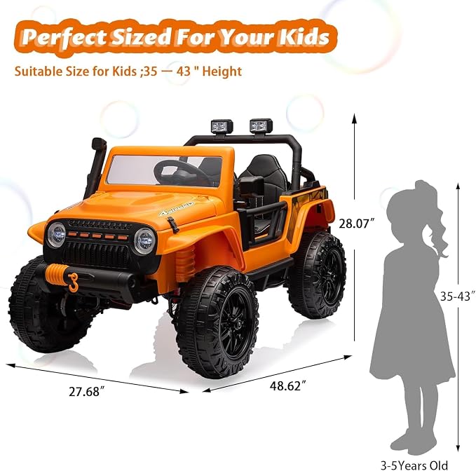 24V Ride on Toys for Big Kids, 2 Seater Electric Truck - Image 2