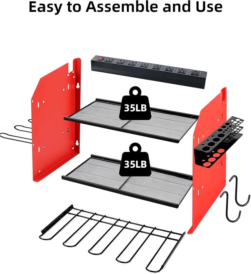 Power Tool Organizer wtih Charging Station，3 Layers Storage Rack - Image 5