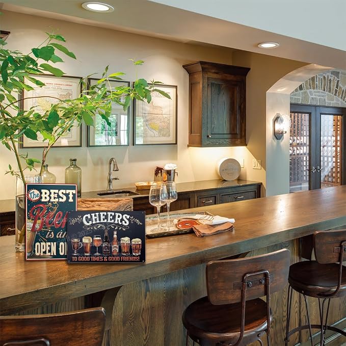 "Cheers to Good Times" Vintage Bar Sign or Man Cave Decor – 12x8″ Durable Metal - Image 5