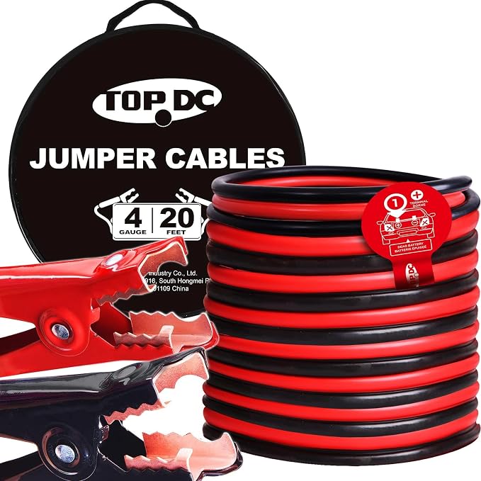 TOPDC 4 Gauge 20 Feet Jumper Cables by TOPDC