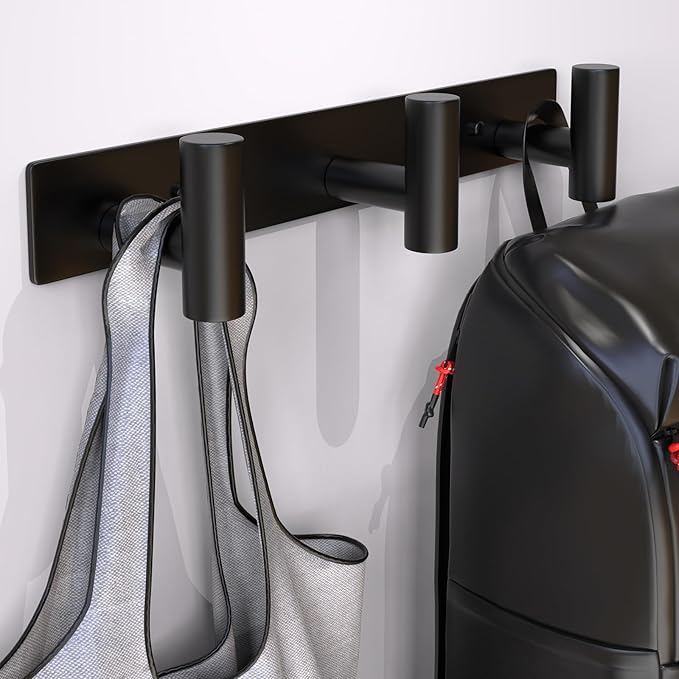 Wall Mounted Coat Rack-3 Hooks, Heavy Duty Stainless Steel Hook Rail - Image 2