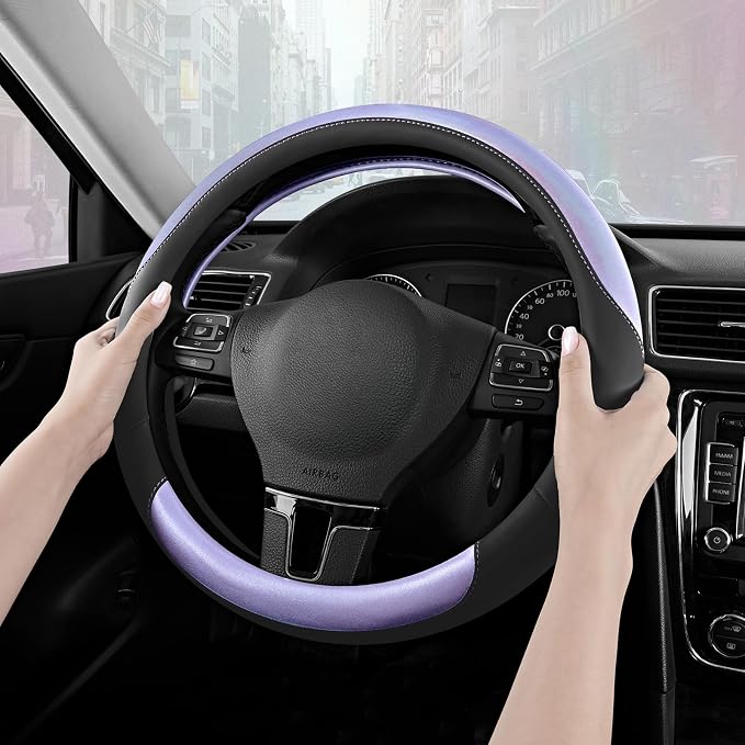 Road Comforts Steering Wheel Cover – Breathable Leather Steering Wheel Cover - Image 4