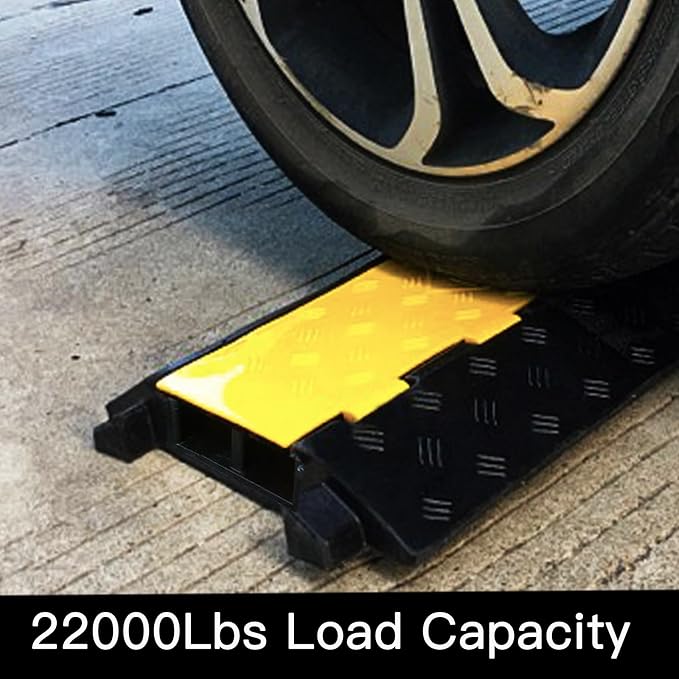 Foldable 2 Channel Rubber Cable Protector, 22000Lbs Load Capacity Wire Hose - Image 7