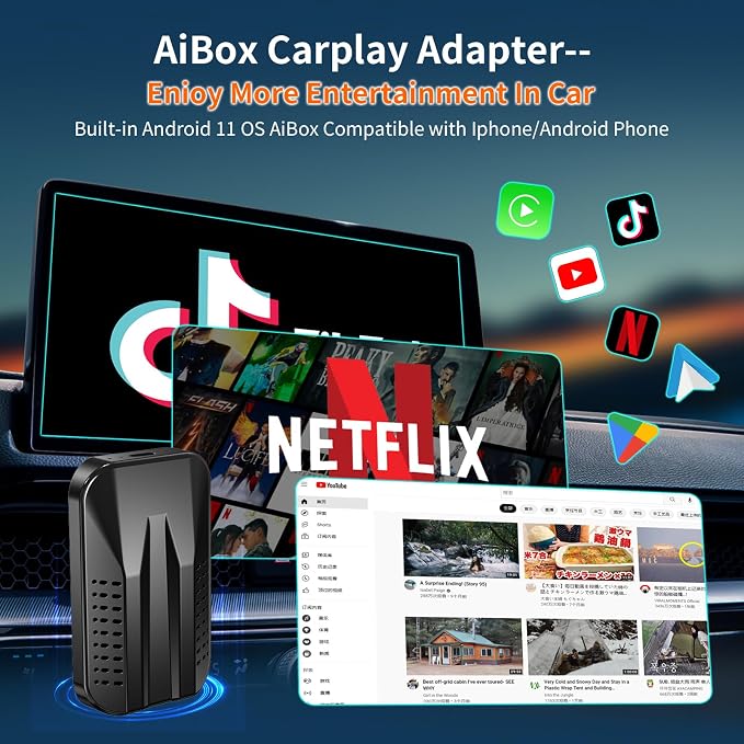 Wireless Carplay & Android Auto Adapter, 2025 Upgrade Carplay Ai Box Support - Image 3
