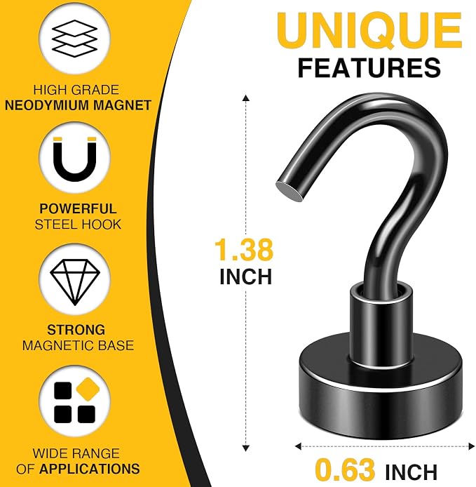 DIYMAG Magnetic Hooks for Refrigerator, Extra Strong Cruise Hook, Heavy Duty - Image 4